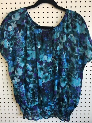 женская прозрачная блузка с цветочным принтом, фирменная диссертация, большой размер - Изображение 1 из 4