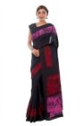 Indian Block Printed Black Saree Women's Designer Sari Ethnic Party Wear Saree