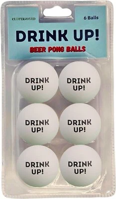 Drink Up! Bolas de Pong de Cerveza - Paquete de 6 - Juegos de Beber para Despedida de Soltero, Favores Divertidos Foto 1 de 4