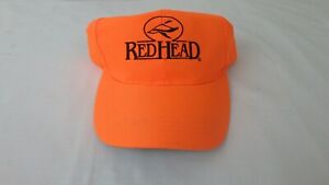 Red Head Hat Blaze Orange Adjustable Snapback Cap Duck Hunter Hunting Excellent
