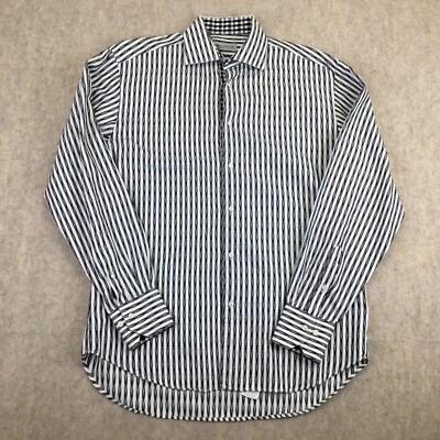 Brandolini Dress Shirt Men's Size 15.5/35 Black White Geometric Button Front - Image 1 of 4