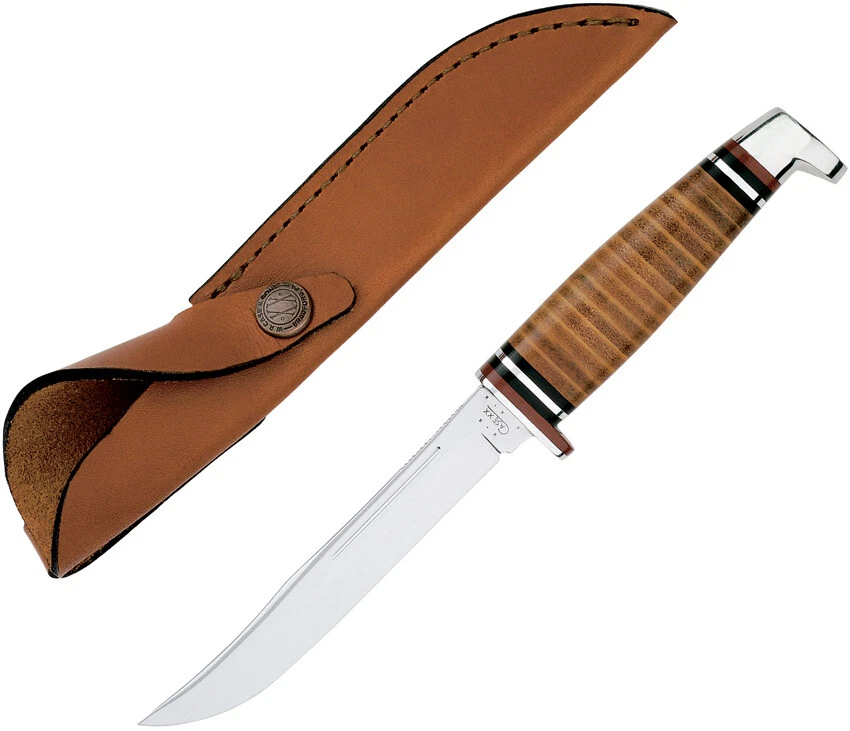 Case Cutlery XX 9.5" Hunter Leather Handle Fixed Blade Blood Groove Knife 381 - Image 1 of 1