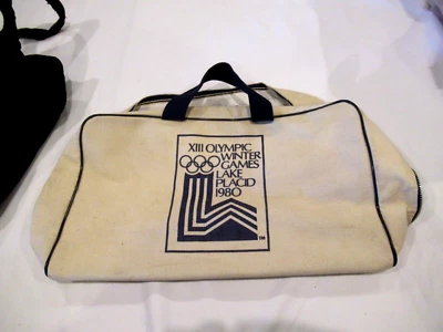 Lake Placid Winter Olympics canvas carry on bag/tote, c. 1980 - Image 1 of 4