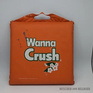 Vintage Wanna Crush Orange Soda Padded Stadium Cushion -  13x13x2 Inches - Picture 1 of 3