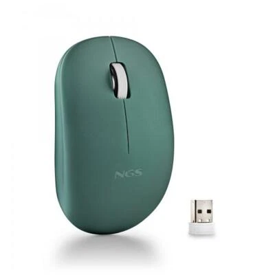 NGS MOUSE WIRELESS 2.4 GHZ,CON ROTELLA, SILENZIOSO, USB NANO, VERDE - Immagine 1 di 4