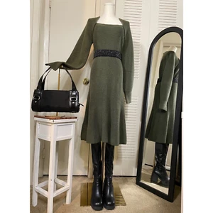 NWT Square Neck Scoop Sweater Dress Green Size XL (16-18) Dress ONLY - Picture 1 of 8