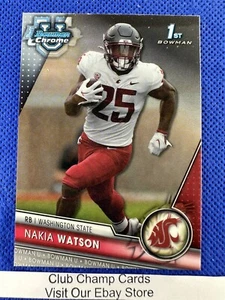 2023 #140 Nakia Watson Bowman University Chrome 1st Football Washington State - Picture 1 of 2