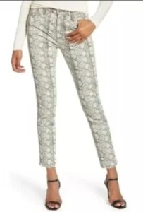 New AG Adriano Goldschmied The Mari High Rise Straight Snake Print Jeans size 26 - Picture 1 of 5