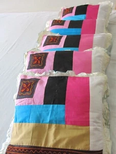 Total of five cases.Handmade cotton patchwork Applique cushion case. - Picture 1 of 11