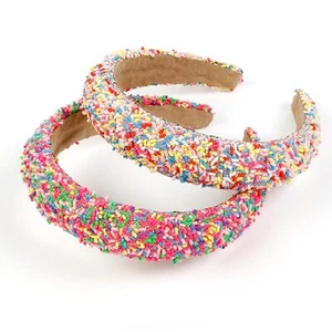 2Pcs Sprinkle Headbands for Women Cute Headbands Wide Padded Head Bands for W... - Picture 1 of 7