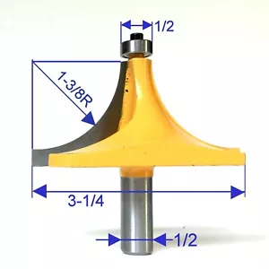 1pc 1/2" Shank 1-3/8" Radius Round Over Router Bit S - Picture 1 of 12