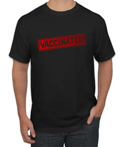 Certified Vaccinated Red Stamp Humor Men Graphic Tshirt - Picture 1 of 22