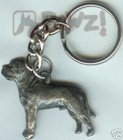 MASTIFF Dog Fine Pewter Keychain Key Chain Ring NEW