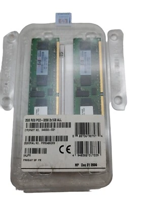 Genuine HP 2-PACK Memory 1GB 400MHZ PC2-3200 DDR2 345113-851 - Image 1 of 3