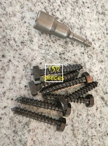 150 1/2 x 2 Zoll Sechskant Lag Schraube Schwarzoxid Lag Schrauben, mit Magnetbit - Bild 1 von 1