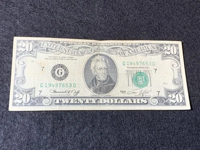 1974 Federal Reserve Note $20 Twenty Dollar Bill Vintage - Image 1 of 2