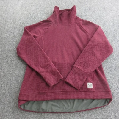 Outdoor Research Pullover Womens Large Burgundy Trail Mix Cowl Fleece Thumbholes - Image 1 of 4