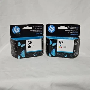 Genuine OEM HP 56 Black & 57 Color Inkjet Cartridges Exp 2025/2024 SEALED - Picture 1 of 5