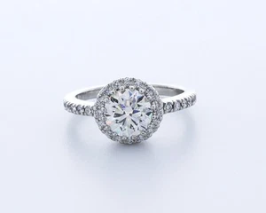 2.1CT Lab-Created Diamond E/VVS2 Round Cut Platinum Prong Vintage Accent Ring - Picture 1 of 4