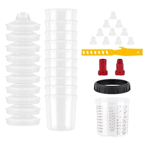 25pcs 600ML Disposable Paint Mixing Cups with Spray Gun Adapter 20.3oz H/O - Picture 1 of 14