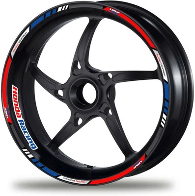 Honda HRC Motorcycle Wheel Decal 12 Rim Stickers CBR 1000RR 600RR Blue Red White Foto 1 de 2