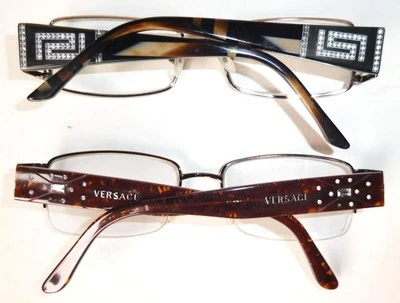 批量 2 件 复古 范思哲眼镜-水钻和希腊钥匙 1163-B-1135-B 框架 — 第 1/4 张图片