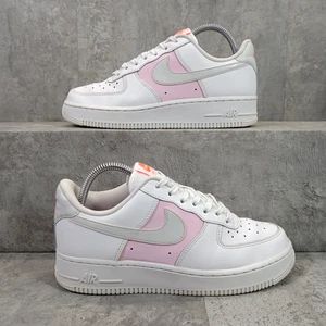 Nike Turnschuhe Damen Gr. UK 5 Air Force 1 Weiß Rosa Leder Premium Schuhe AF1 - Bild 1 von 19