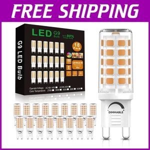 Versatile Dimmable G9 LED Bulbs, Soft White 2700K, Pack of 18 for Chic Lighting - Picture 1 of 8