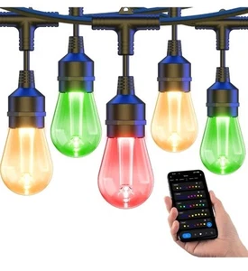 XMCOSY+ 72.5ft RGBCW Smart Outdoor String Lights, App Control, Alexa, Waterproof - Picture 1 of 11