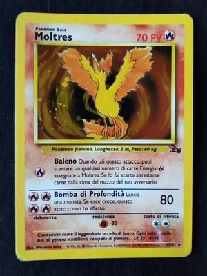 Carta POKÉMON FOSSIL UNLIMITED MOLTRES HOLO 12/62 ITA Vintage - Immagine 1 di 4