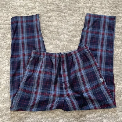 Pantalones de pijama a cuadros rojo azul con cordón U.S Polo Assn para hombre talla grande Foto 1 de 4