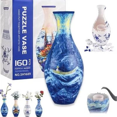 Florero rompecabezas curvado 3D 160 piezas hágalo usted mismo decoración del hogar arte regalo Foto 1 de 4