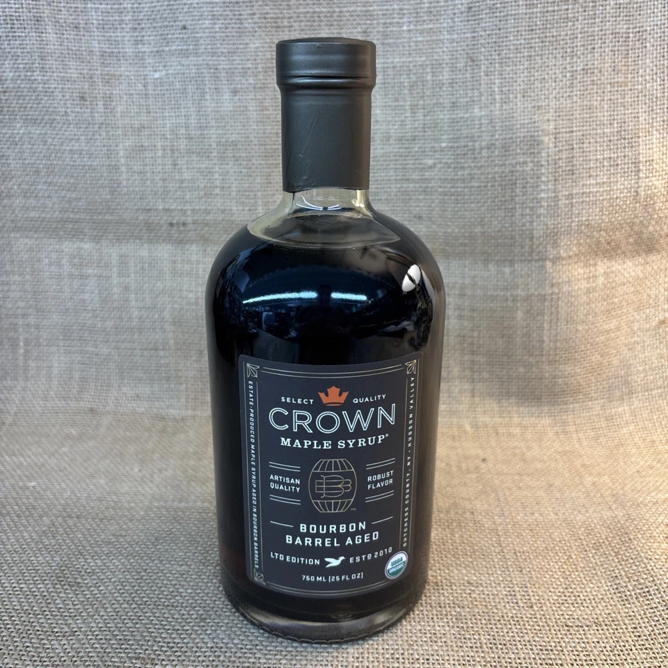 Crown Maple Syrup With Robust Flavor Bourbon Barrel Aged Ltd Edition 25 FL Oz