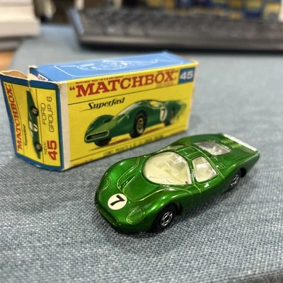 CAIXA DE FÓSFOROS VINTAGE SUPER RÁPIDA Nº. 45 FORD GROUP 6 RACER - NOVO NA CAIXA - Imagem 1 de 4
