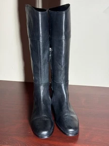 Lauren Ralph Lauren Berna Echtleder hoher schwarzer Reitstiefel Größe 8,5 - Bild 1 von 22