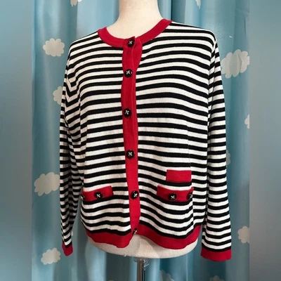 Vintage striped cardigan- L - Image 1 of 4