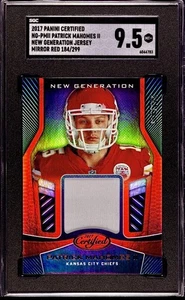 /299 SGC 9.5 RC Patrick Mahomes 2017 Certified Rookie Patch Red Holo Color Match - Picture 1 of 2