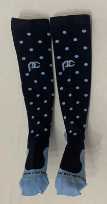 Calcetines hasta la rodilla Pro Compresión Maratón Unisex Azul Marino Lunares Talla XS W 4-8 Foto 1 de 4