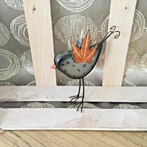 Metall Vogel mit Blättern - Bild 1 von 7