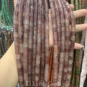 8 mm Gefärbt Erdbeere Quarz Farbe Zylinder Zwischenring Perlen für Schmuck Herstellung Zum Selbermachen - Bild 1 von 6