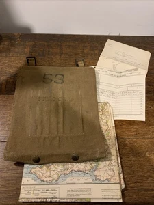 Estuche de mapa militar original 1942 que incluye mapas de Plymouth y mensaje codificado - Imagen 1 de 9