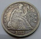 1872 - Seated Liberty Silver Dollar - w/ Obverse Graffiti - R.H.B.