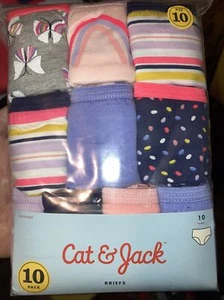 Girls' 10pk Cotton Hipster Briefs - Cat & Jack Variety Size 10 - Picture 1 of 2