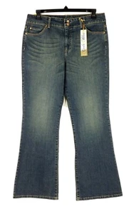NWT Code Bleu Stretch Flare Leg Womens Blue Jeans Vivian Size 14 W34 L32 Rise 11 - Picture 1 of 9