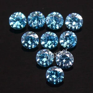 Super! Fancy Color VS1 10 Stück Set 4,00 mm Runde Brillant Blau Diamant - Bild 1 von 7