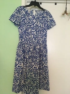RAR Oscar de la Renta Bedrucktes Stretch-Baumwoll Popeline Kleid, 4 - Bild 1 von 5
