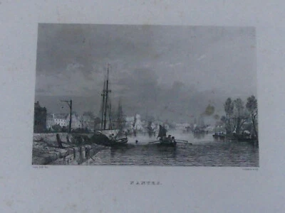 Vue de Nantes Jules Noël lithographie originale XIXe ....  __.............___ - Photo 1/3