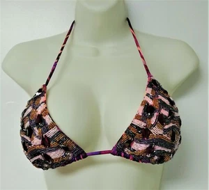 💖 RARE RETRO VICTORIA'S SECRET         S/M     JEWELED BIKINI TOP     DANCEWEAR - Picture 1 of 5