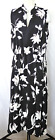 Anne Klein Black & White Floral Sleeveless Long Drawstring Waist Pocket Dress 14