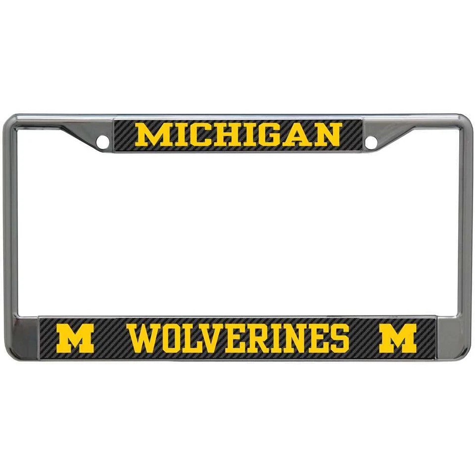 Michigan Wolverines Metal License Plate Frame - Carbon Fiber - Image 1 of 1